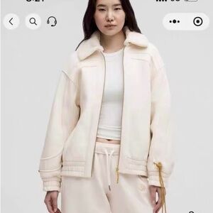 Lululemon Oversized Boucle-Collar Cream Sherpa-Lined Jacket NewYear version